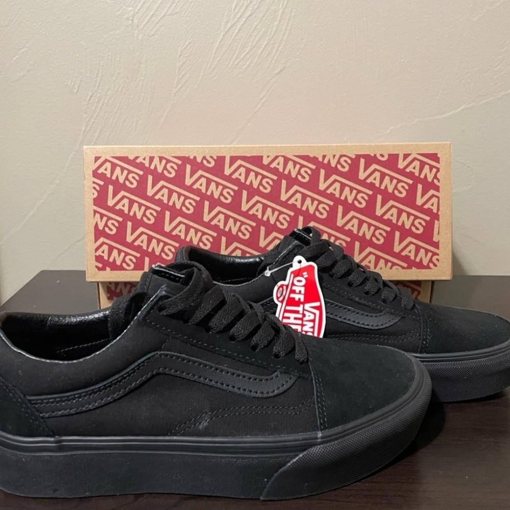Old skool platform new black vans